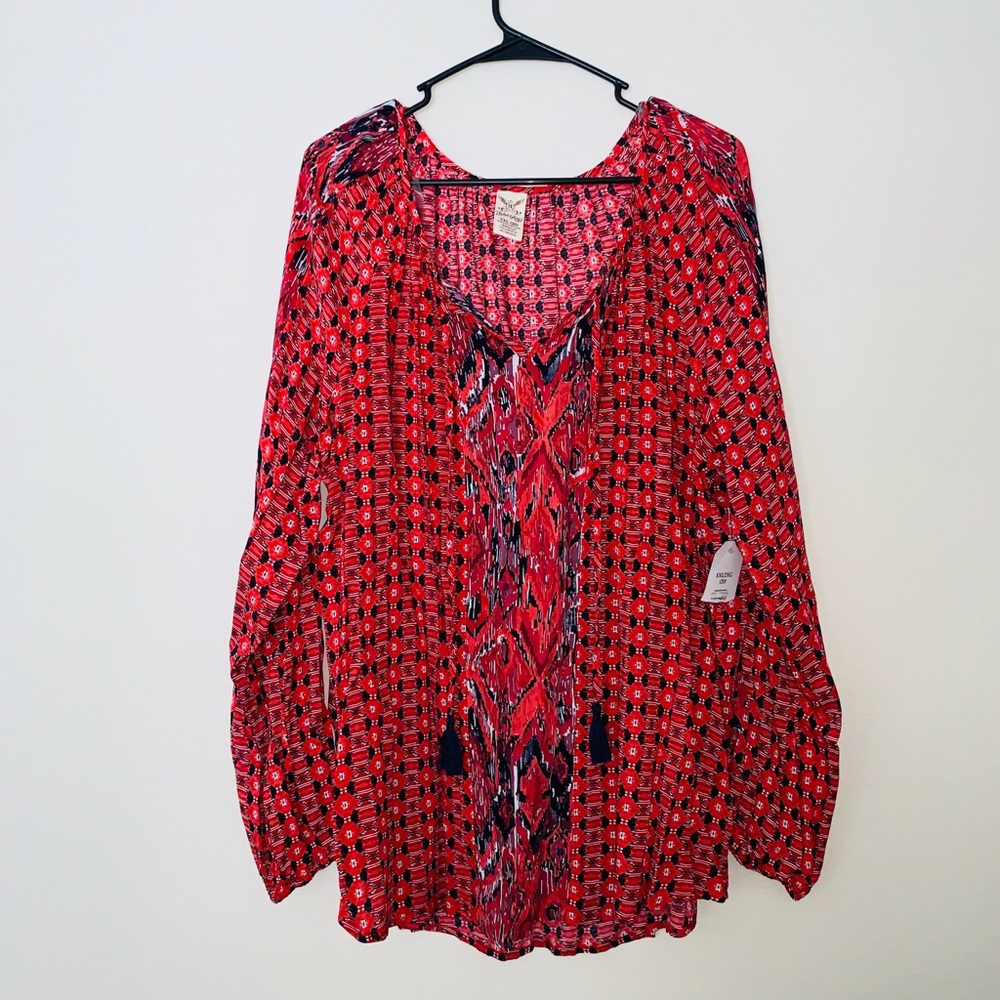 Faded Glory Red Blouse